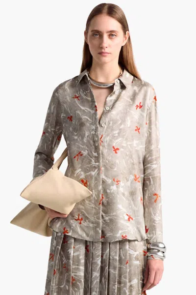 Altuzarra Chika Marbled Silk Top In Multi