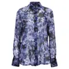 Altuzarra Chika Printed Blouse In Navy Blue Polyester In Multi