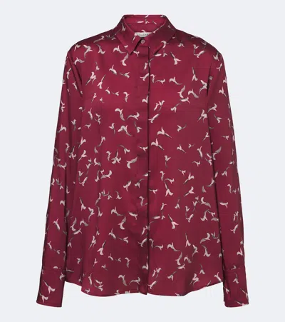 Altuzarra Chika Printed Satin Shirt In Burgundy