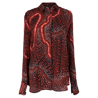 Altuzarra Chika Printed Shirt In Multicolor Silk In Brown