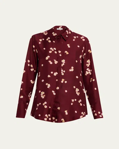 Altuzarra Chika Printed Silk Top In Maroon