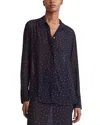 Altuzarra Chika Studded Chiffon Button-up Shirt In Navy