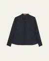 Altuzarra Chika Strass Button-down Top In Navy