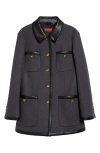 Altuzarra Clarkes Wool Blend Short Coat In 000077 Iron Melange