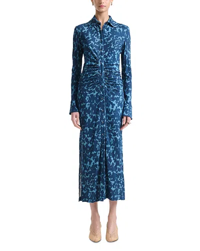 Altuzarra Claudia Button Front Dress In Blue