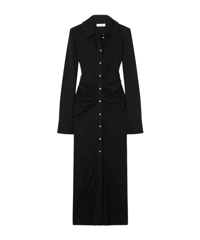 Altuzarra Claudia Crystal-embellished Ruched Jersey Midi Dress In Black