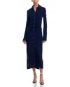 Altuzarra Claudia Ruched Long Sleeve Jersey Shirtdress In Berry Blue