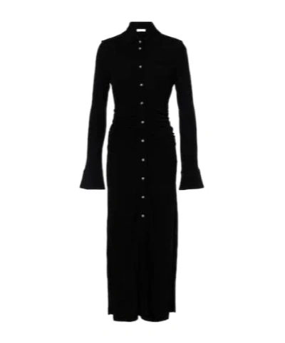 Altuzarra Claudia Ruched Long-sleeve Shirtdress In Animal Print