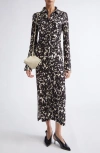 Altuzarra Claudia Print Ruched Long Sleeve Jersey Shirtdress In Multi