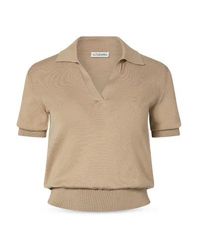 Altuzarra Clay Polo Sweater In Brown