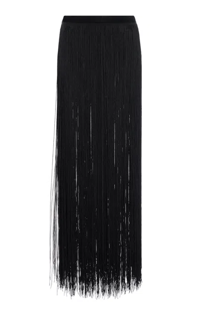 Altuzarra Coby Fringed Knit Maxi Skirt In Black