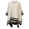 Altuzarra Colorblock Pattern Cape In White Wool In White