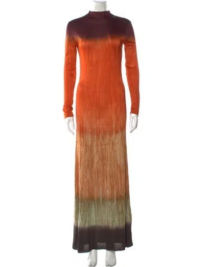 Pre-owned Altuzarra Colorblock Pattern Long Dress In Orange