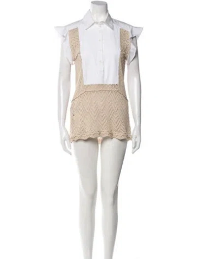 Pre-owned Altuzarra Colorblock Pattern Mini Dress In Neutral