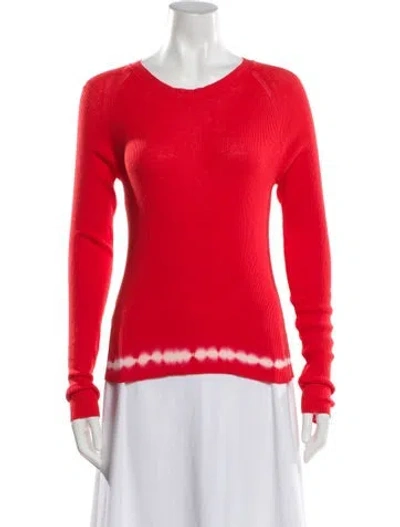 Pre-owned Altuzarra Colorblock Pattern Scoop Neck Sweater In Orange