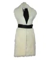Altuzarra Constable Belted Gilet In White Fur In White