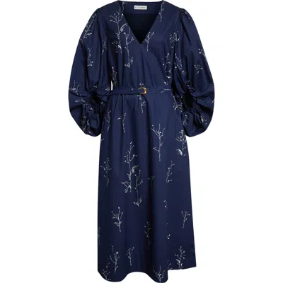 Altuzarra Corrie Botanical Print Cotton Belted Dress