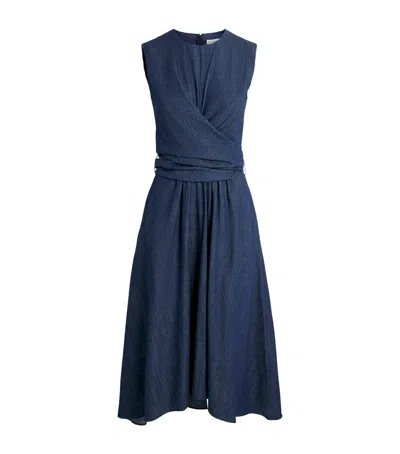 Altuzarra Cotton Chambray Penny Midi Dress In Black