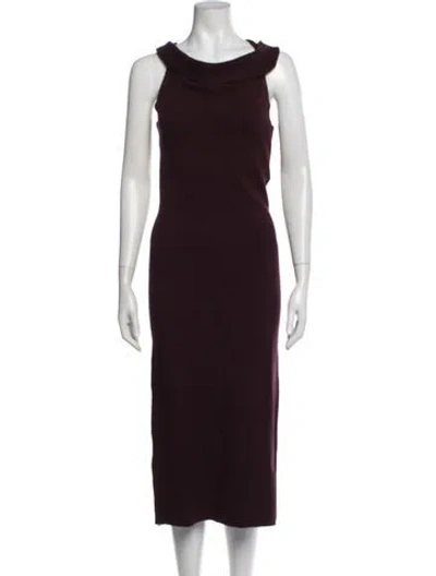 Pre-owned Altuzarra Cowl Neck Knee-length Dress W/ Tags In Burgundy