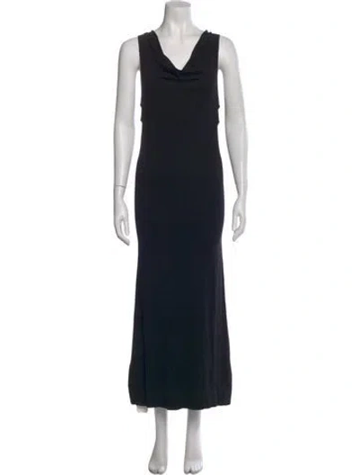 Pre-owned Altuzarra Cowl Neck Long Dress In Black