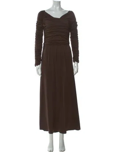 Pre-owned Altuzarra Cowl Neck Long Dress In Brown