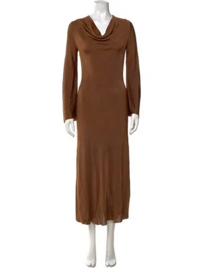 Pre-owned Altuzarra Cowl Neck Long Dress In Brown