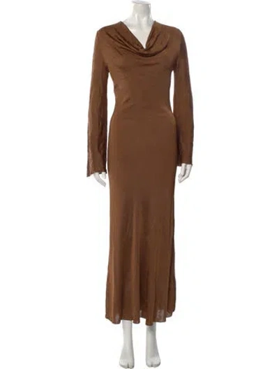 Pre-owned Altuzarra Cowl Neck Long Dress In Brown