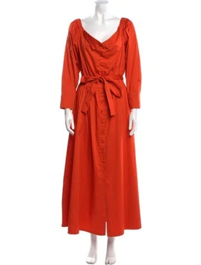 Pre-owned Altuzarra Cowl Neck Long Dress In Red
