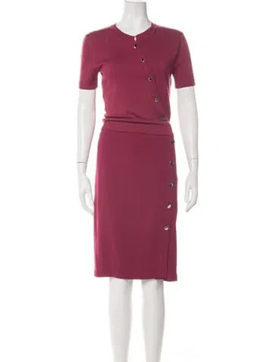 Pre-owned Altuzarra Crew Neck Knee-length Dress In Burgundy