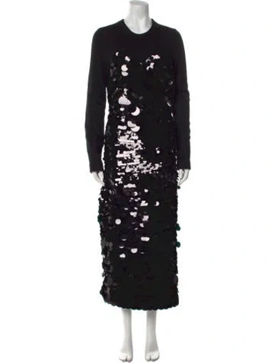 Pre-owned Altuzarra Crew Neck Long Dress In Black