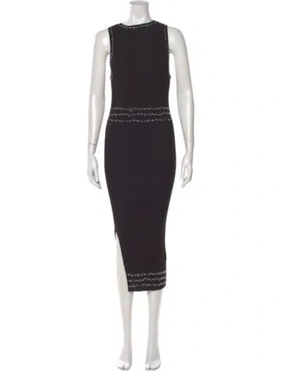 Pre-owned Altuzarra Crew Neck Long Dress In Black