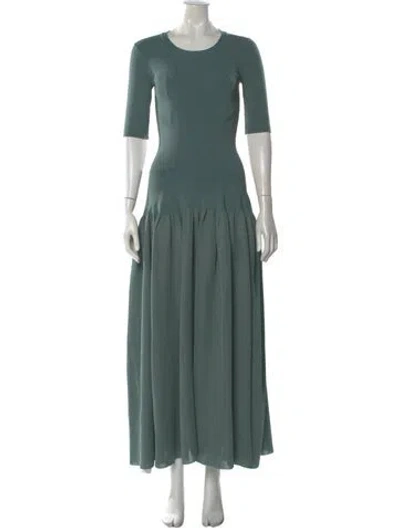 Pre-owned Altuzarra Crew Neck Long Dress In Green