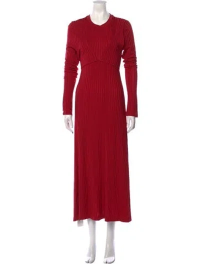 Pre-owned Altuzarra Crew Neck Long Dress In Red