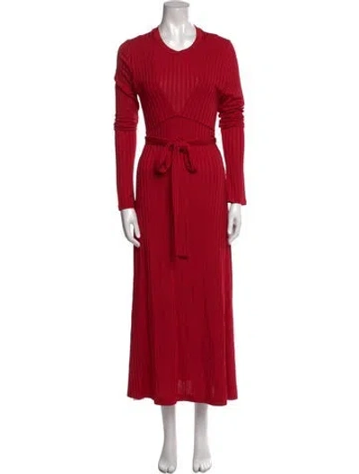 Pre-owned Altuzarra Crew Neck Long Dress In Red