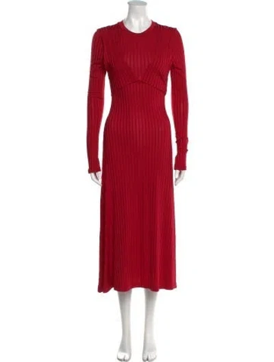 Pre-owned Altuzarra Crew Neck Long Dress In Red