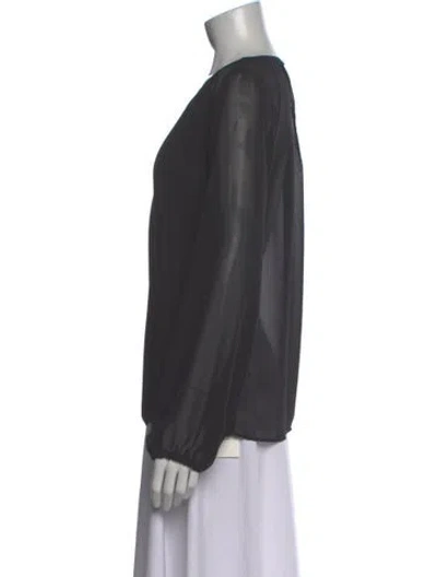 Pre-owned Altuzarra Crew Neck Long Sleeve Blouse In Gray
