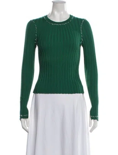 Pre-owned Altuzarra Crew Neck Long Sleeve Top In Green