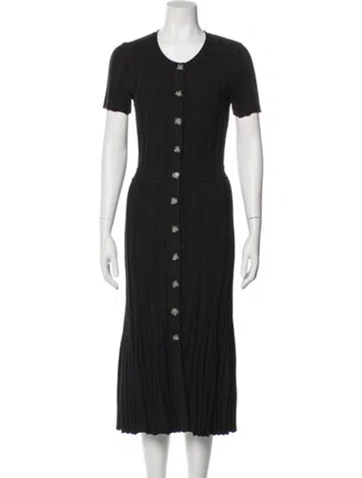 Pre-owned Altuzarra Crew Neck Midi Length Dress In Black