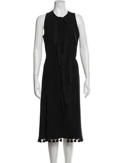 Pre-owned Altuzarra Crew Neck Midi Length Dress In Black