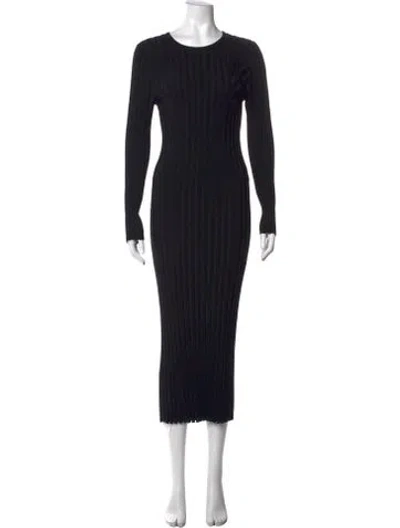 Pre-owned Altuzarra Crew Neck Midi Length Dress In Black