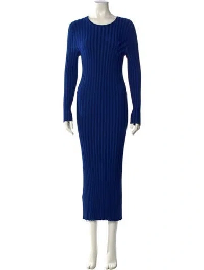 Pre-owned Altuzarra Crew Neck Midi Length Dress In Blue