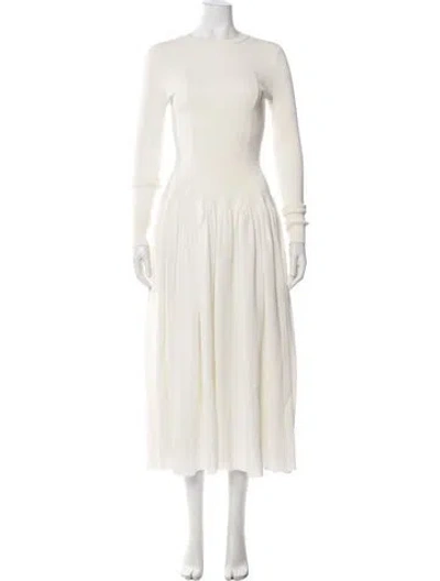 Pre-owned Altuzarra Crew Neck Midi Length Dress In Neutral