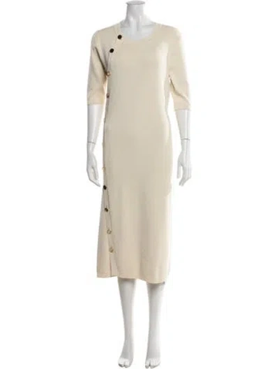 Pre-owned Altuzarra Crew Neck Midi Length Dress In Neutral
