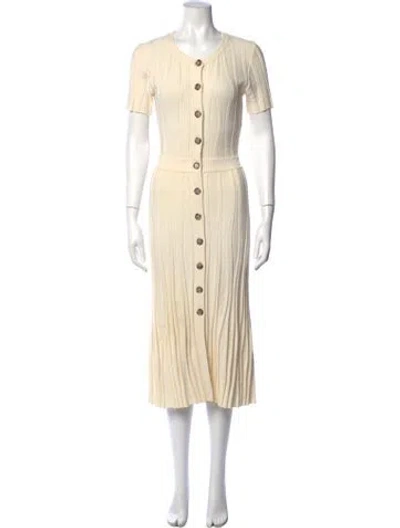 Pre-owned Altuzarra Crew Neck Midi Length Dress In Neutrals