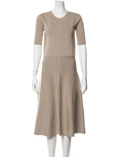Pre-owned Altuzarra Crew Neck Midi Length Dress In Neutrals