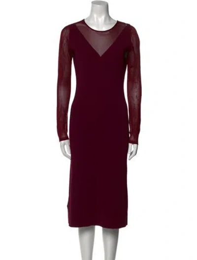 Pre-owned Altuzarra Crew Neck Midi Length Dress In Purple