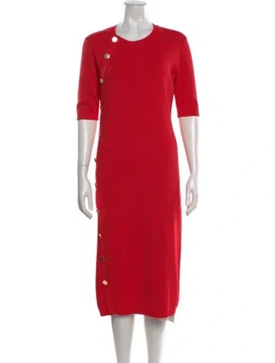 Pre-owned Altuzarra Crew Neck Midi Length Dress In Red