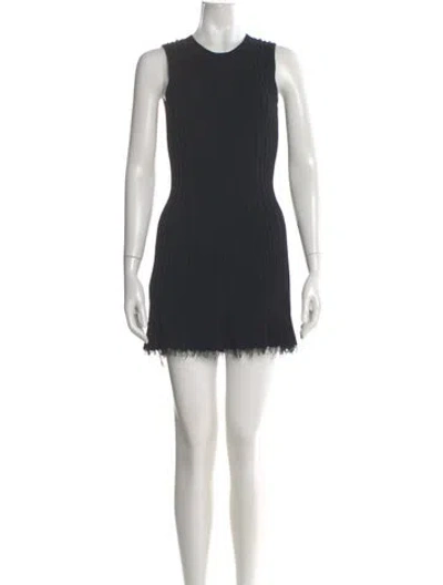 Pre-owned Altuzarra Crew Neck Mini Dress In Black