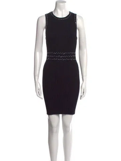 Pre-owned Altuzarra Crew Neck Mini Dress In Black