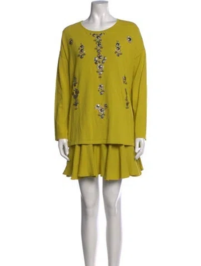Pre-owned Altuzarra Crew Neck Mini Dress In Yellow